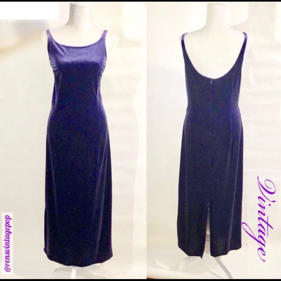 Vintage Dresses & Skirts - Breakfast at Tiffanys Dress Purple Velvet